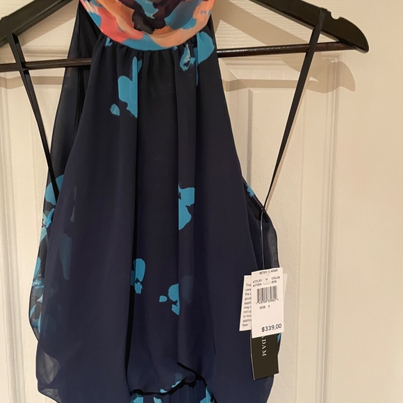 NEW Betsy & Adam Chiffon Floral Halter Maxi - Picture 2 of 5